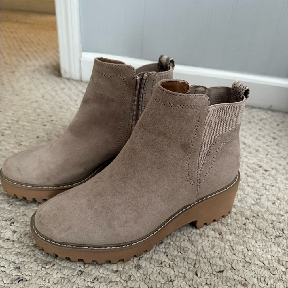 Target Tan Ankle Booties with Suede Finish